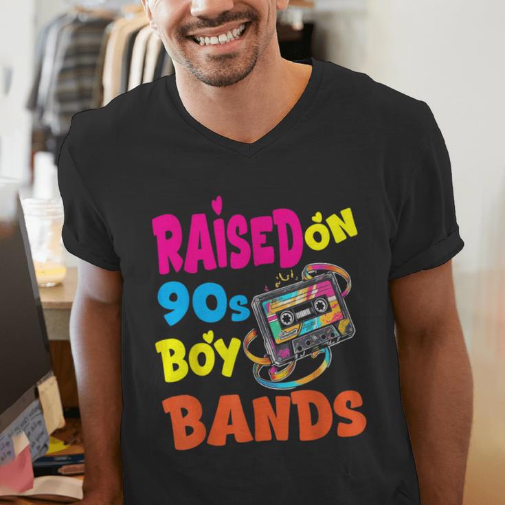 Raised On 90s Boy Bands Nostalgia Love Women Men Men's V-Neck T-Shirt