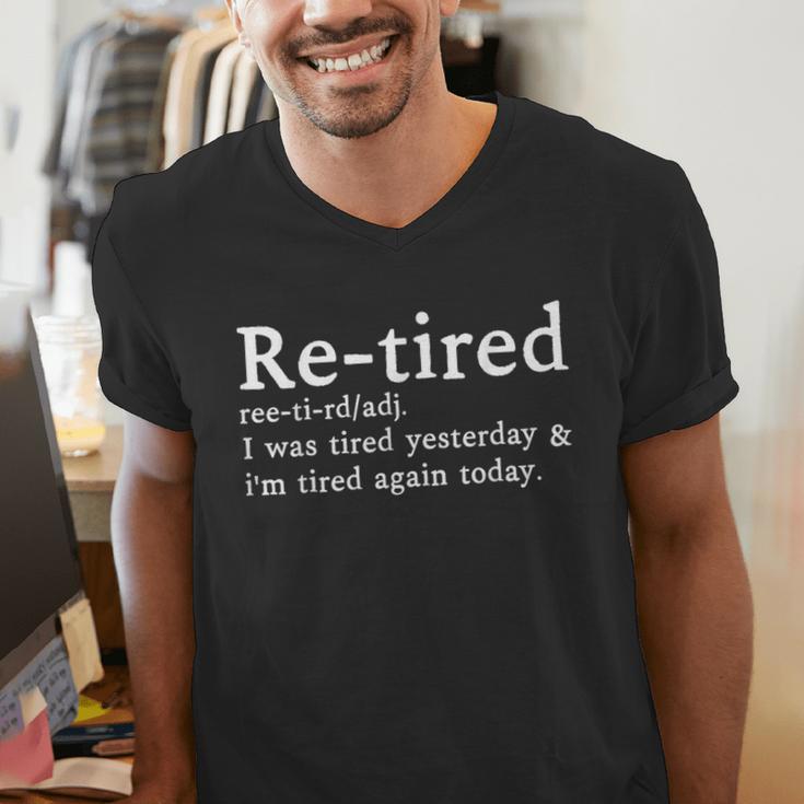 Re-Tired Definition Introverts I Was Tired Yesterday Men's V-Neck T-Shirt Re-Tired Definition Introverts I Was Tired Yesterday Men's V-Neck T-Shirt