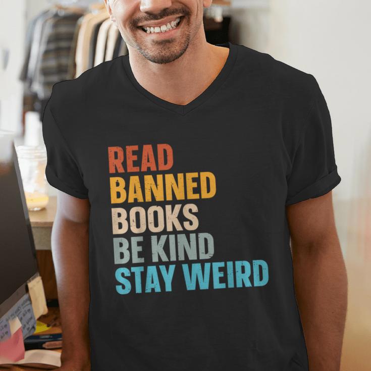 Read Banned Books Be Kind Stay Weird Men's V-Neck T-Shirt