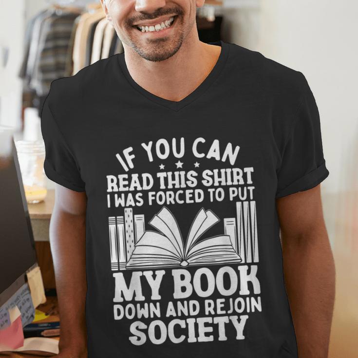 If You Can Read This For Book Lovers Reading Men's V-Neck T-Shirt