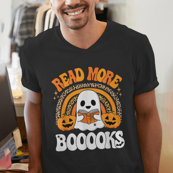 Read More Books Booooks Ghost Pumpkin Cute Teacher Halloween Men's V-Neck T-Shirt Read More Books Booooks Ghost Pumpkin Cute Teacher Halloween Men's V-Neck T-Shirt