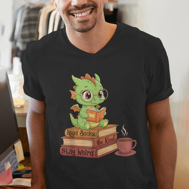 Read Books Be Kind Stay Weird Reading Bookworm Reader Men's V-Neck T-Shirt Read Books Be Kind Stay Weird Reading Bookworm Reader Men's V-Neck T-Shirt