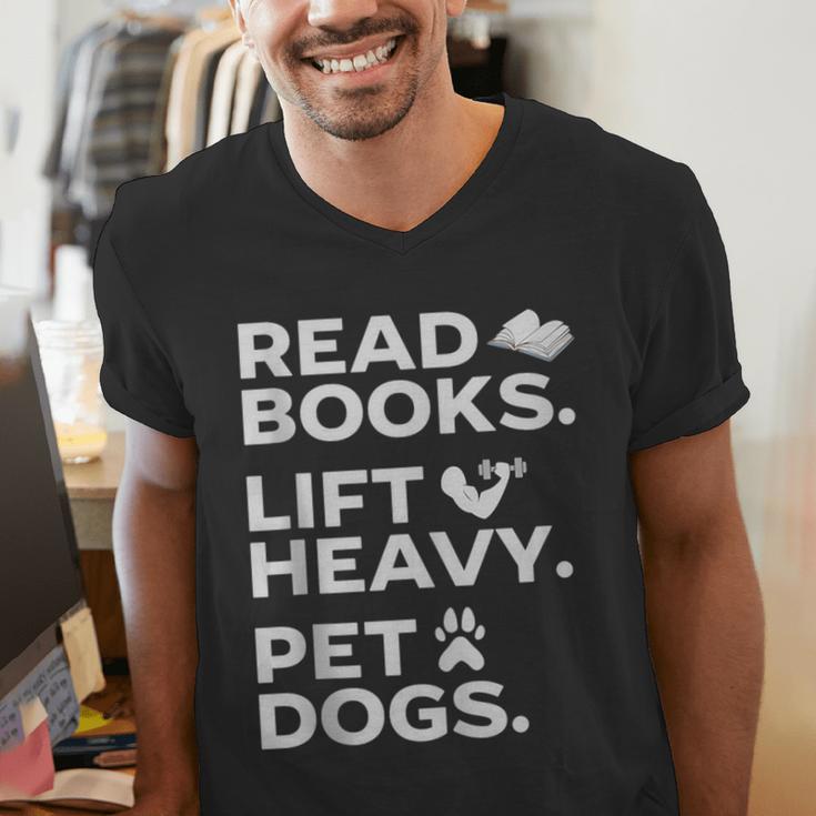 Read Books Lift Heavy Pet Dogs Men's V-Neck T-Shirt