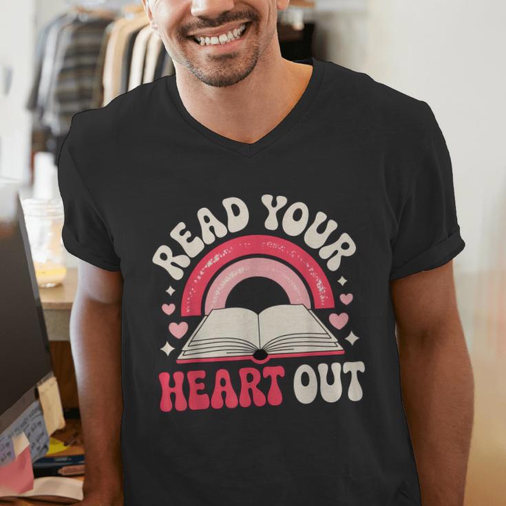 Read Your Heart Out Book Lover Fun Reading Time Men's V-Neck T-Shirt