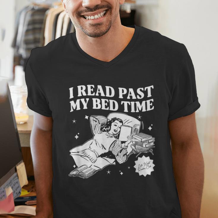 I Read Past My Bedtime Late Night Readers Book Club Men's V-Neck T-Shirt I Read Past My Bedtime Late Night Readers Book Club Men's V-Neck T-Shirt