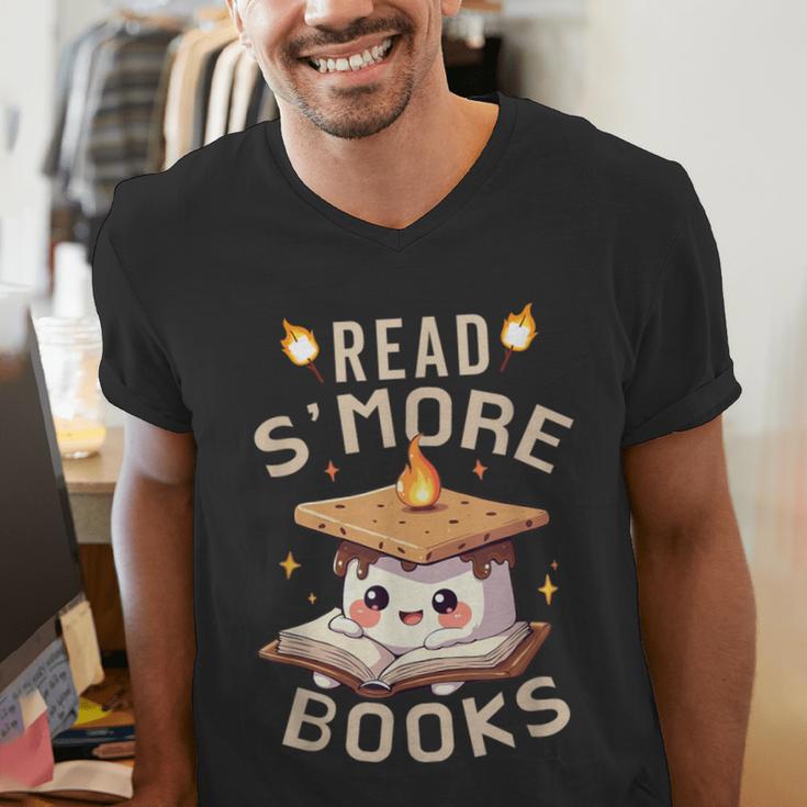 Read S'More Book Marshmallow Book Reading Lover Men's V-Neck T-Shirt