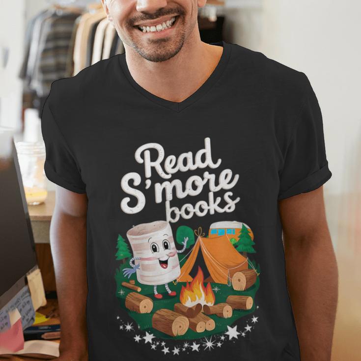 Read S'More Books Around Campfire National Book Week Men's V-Neck T-Shirt Read S'More Books Around Campfire National Book Week Men's V-Neck T-Shirt