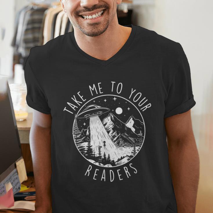 Take Me To Your Readers Book Lover Reading Bookworm Men's V-Neck T-Shirt