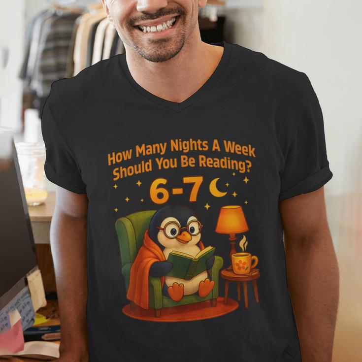 Reading 6 7 Six Seven Meme English Teacher Book Lover Men's V-Neck T-Shirt