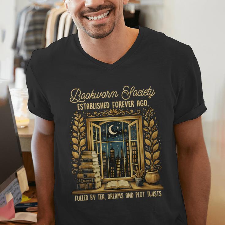 Reading Book Lover Bookish Readers Bookworm Society Men's V-Neck T-Shirt