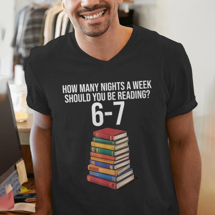 Reading Book Teacher 67 Six Seven Meme Men's V-Neck T-Shirt
