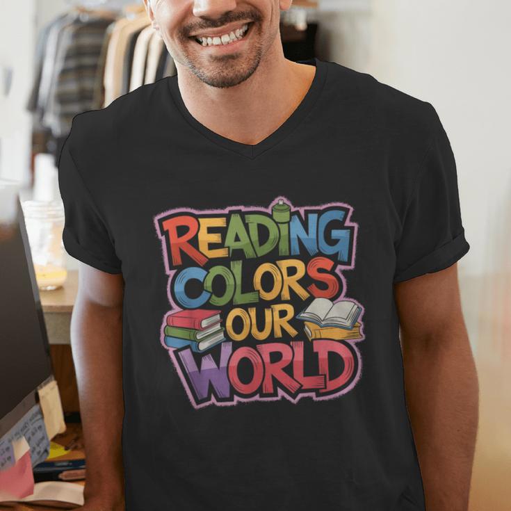 Reading Colors Our World Books Lover Men's V-Neck T-Shirt