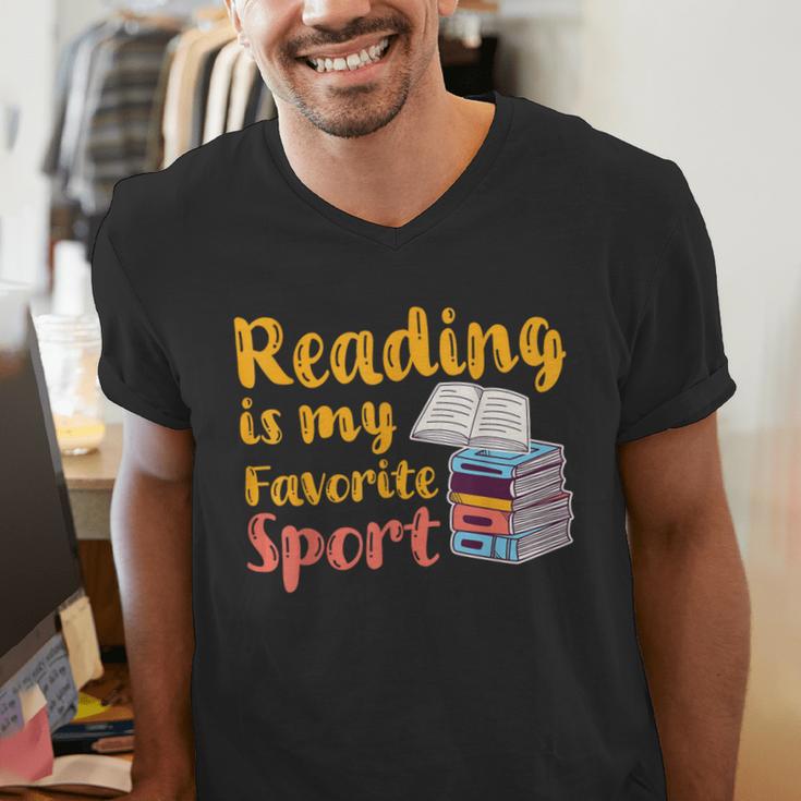 Reading Is My Favorite Sport Book Lovers Men's V-Neck T-Shirt