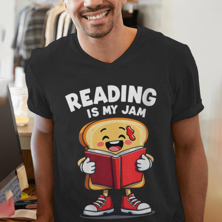 Reading Is My Jam I Love To Read Books Men's V-Neck T-Shirt Reading Is My Jam I Love To Read Books Men's V-Neck T-Shirt