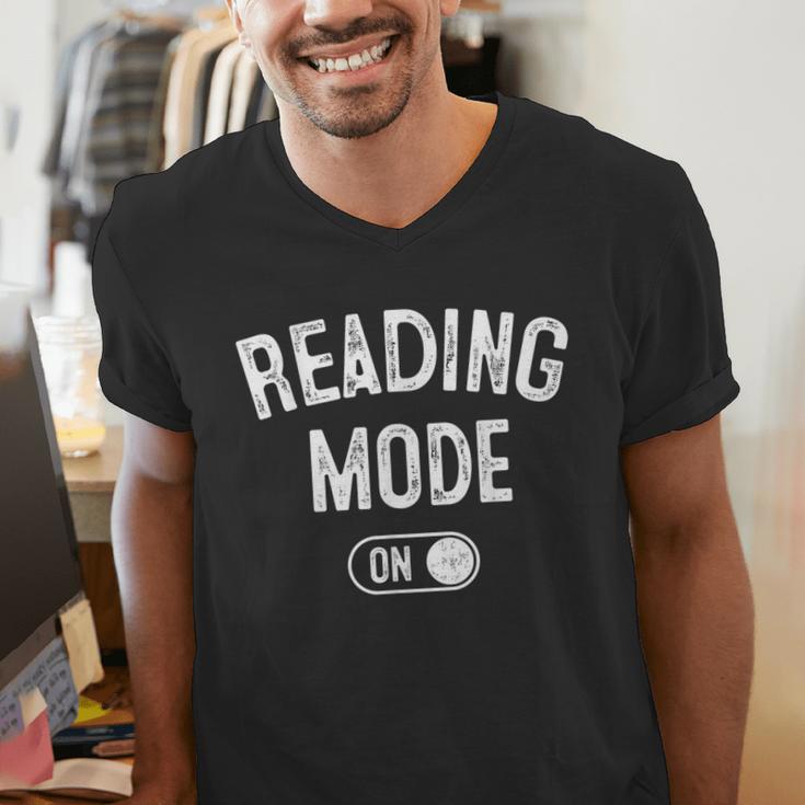 Reading Mode On Book Lover Librarian Teacher Men's V-Neck T-Shirt