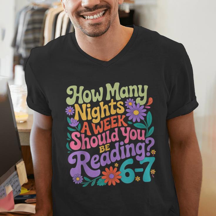 Reading Six Seven Meme Book Lover 67 Teacher 6 7 Men's V-Neck T-Shirt Reading Six Seven Meme Book Lover 67 Teacher 6 7 Men's V-Neck T-Shirt