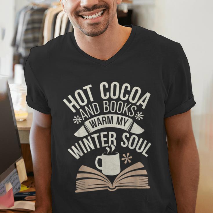Reading All Winter Cozy Book Lover And Literary Escape Men's V-Neck T-Shirt Reading All Winter Cozy Book Lover And Literary Escape Men's V-Neck T-Shirt