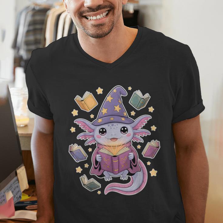 ReadsALOTL Cute Axolotl Book Lover Men's V-Neck T-Shirt