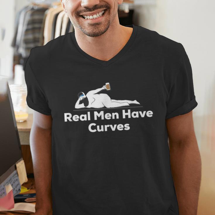 Real Men Have Curves Dad Body Men's V-Neck T-Shirt