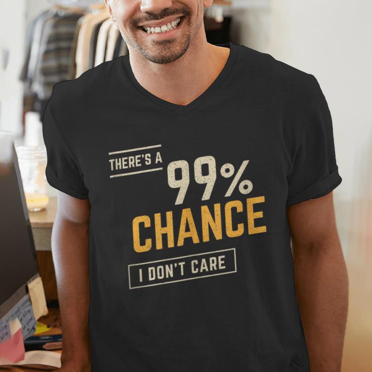 There's A 99 Chance I Don't Care Introvert Humor Men's V-Neck T-Shirt