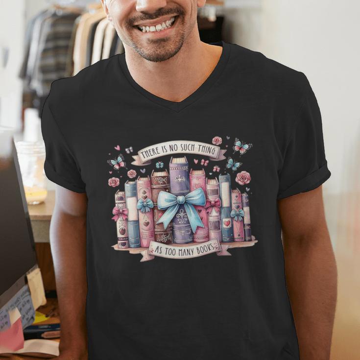 There’s No Such Thing As Too Many Books Men's V-Neck T-Shirt