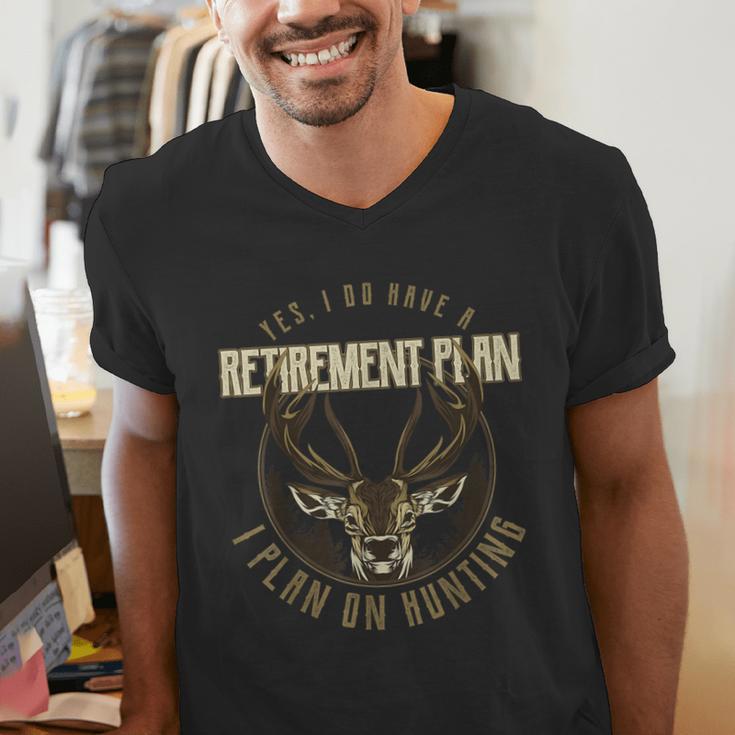 Retirement Grandpa Hunting Deer Elk Retired Hunter Dad Men's V-Neck T-Shirt