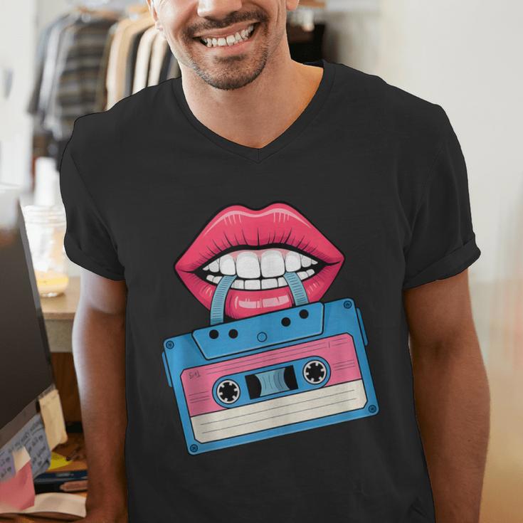Retro 80s And 90s Cassette Perfect For Nostalgia Men's V-Neck T-Shirt