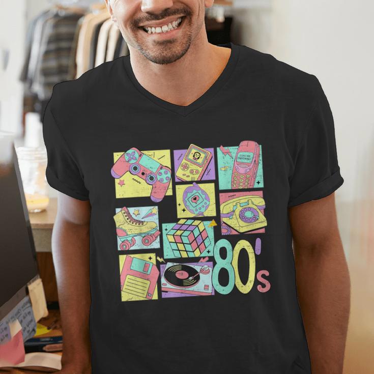 Retro 80s Nostalgia 1980s Throwback Party Costume Men's V-Neck T-Shirt Retro 80s Nostalgia 1980s Throwback Party Costume Men's V-Neck T-Shirt
