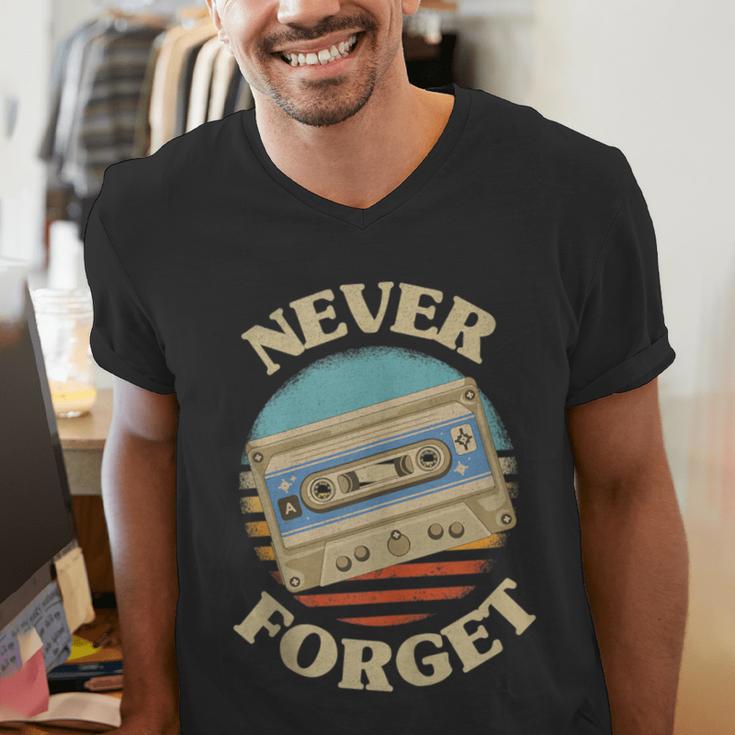 Retro Cassette Never Forget Nostalgia Vintage Men's V-Neck T-Shirt Retro Cassette Never Forget Nostalgia Vintage Men's V-Neck T-Shirt