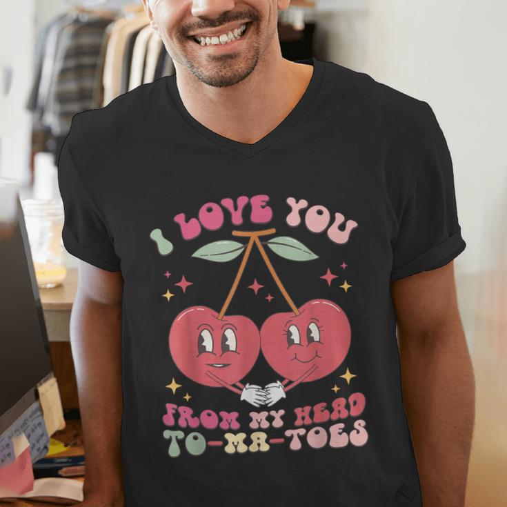 Retro Cherry Love 90s Nostalgia Men's V-Neck T-Shirt