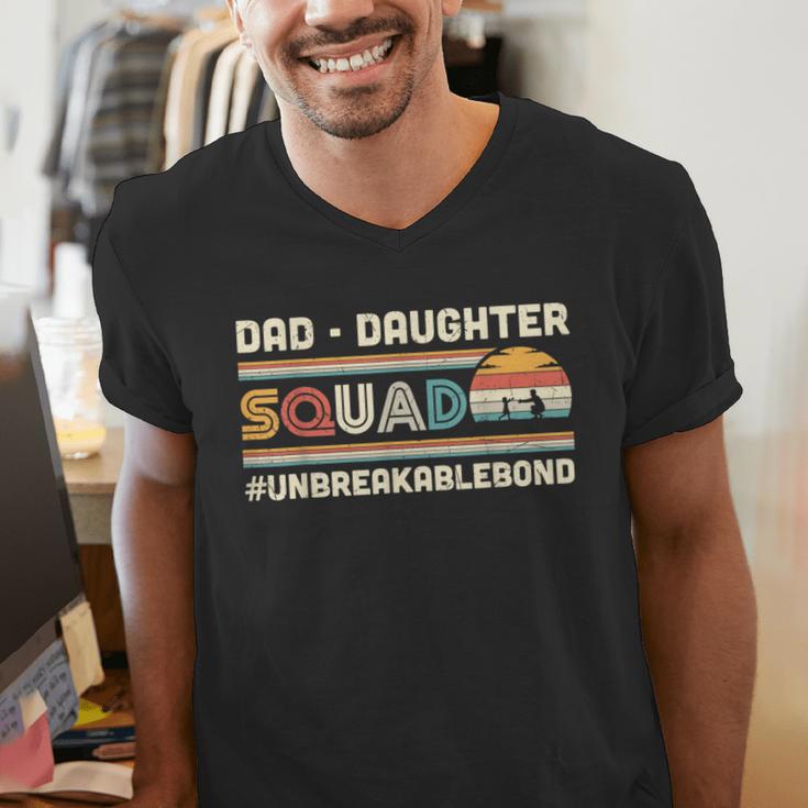 Retro Dad Daughter Squad Unbreakable Bond Father Daughter Men's V-Neck T-Shirt Retro Dad Daughter Squad Unbreakable Bond Father Daughter Men's V-Neck T-Shirt