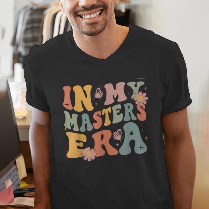 Retro Groovy In My Master's Degree Era Graduation Master Men's V-Neck T-Shirt