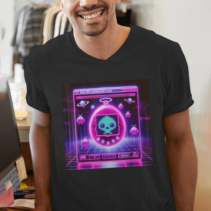 Retro Nostalgia Vaporwave- Error 404 Men's V-Neck T-Shirt Retro Nostalgia Vaporwave- Error 404 Men's V-Neck T-Shirt