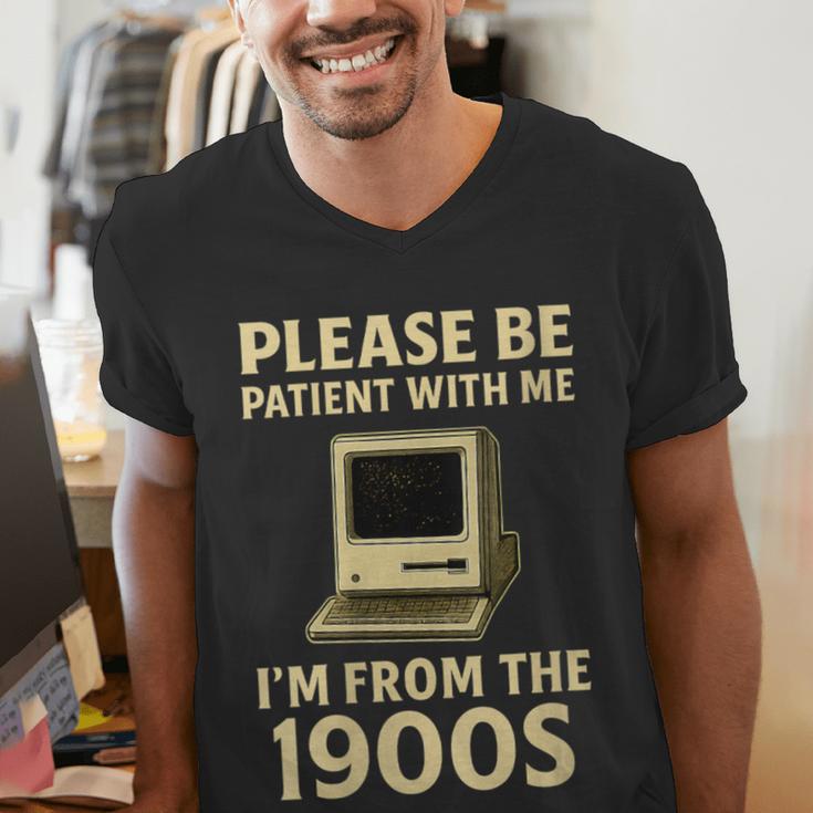 Retro Please Be Patient With Me I'm From The 1900s Computer Men's V-Neck T-Shirt