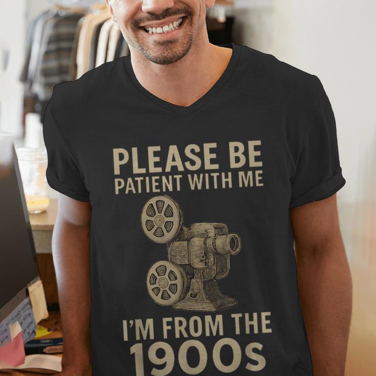 Retro Please Be Patient With Me I'm From The 1900s Projector Men's V-Neck T-Shirt Retro Please Be Patient With Me I'm From The 1900s Projector Men's V-Neck T-Shirt