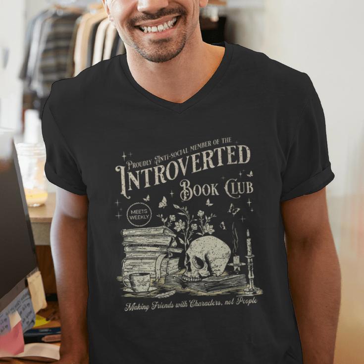 Retro Proud Anti Social Member Of Introverted Book Club Men's V-Neck T-Shirt