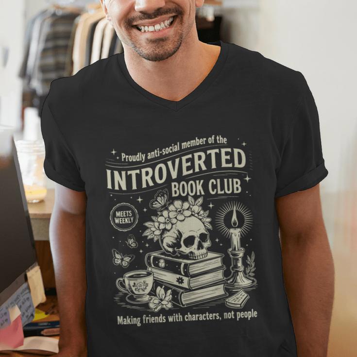 Retro Proud Anti Social Member Of Introverted Book Club Men's V-Neck T-Shirt Retro Proud Anti Social Member Of Introverted Book Club Men's V-Neck T-Shirt