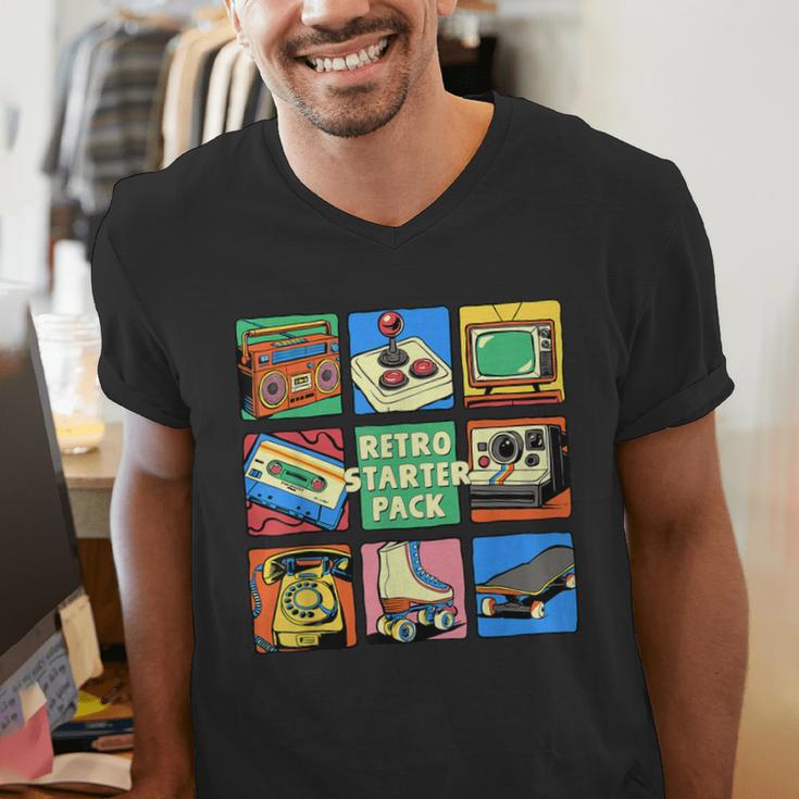 Retro Starter Pack 80s 90s Vintage Nostalgia Cassette Tape Men's V-Neck T-Shirt Retro Starter Pack 80s 90s Vintage Nostalgia Cassette Tape Men's V-Neck T-Shirt