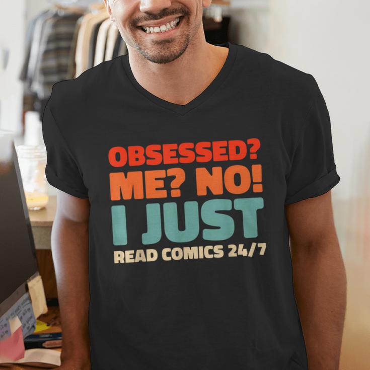 Retro Superheroes Art Graphic Novels Vintage Comic Books Men's V-Neck T-Shirt