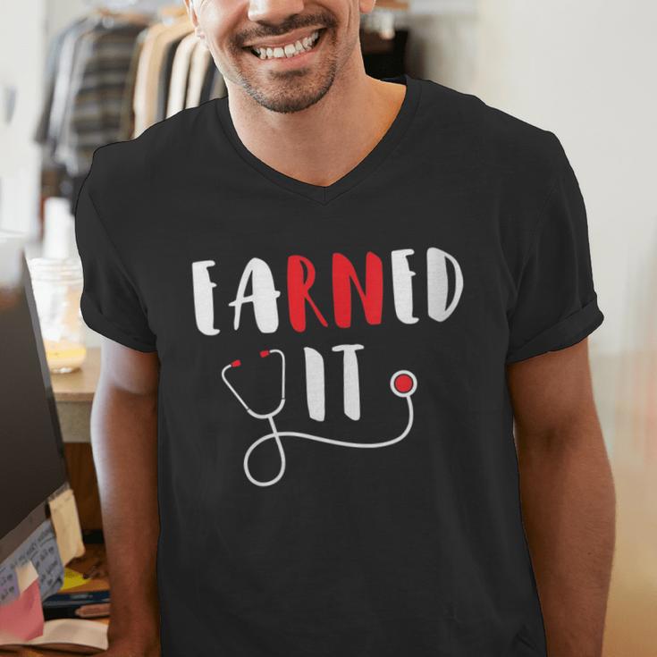 RN Nursing Student Graduation EaRNed It Men's V-Neck T-Shirt