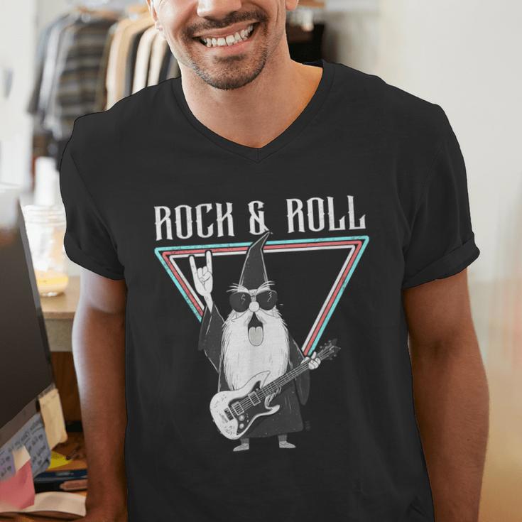 Rock & Roll Wizard Music Nostalgia Men's V-Neck T-Shirt