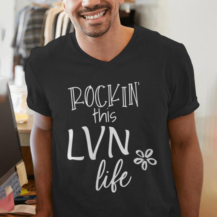 Rockin This Life Cute LVN Graphic For Nurse Graduation Men's V-Neck T-Shirt