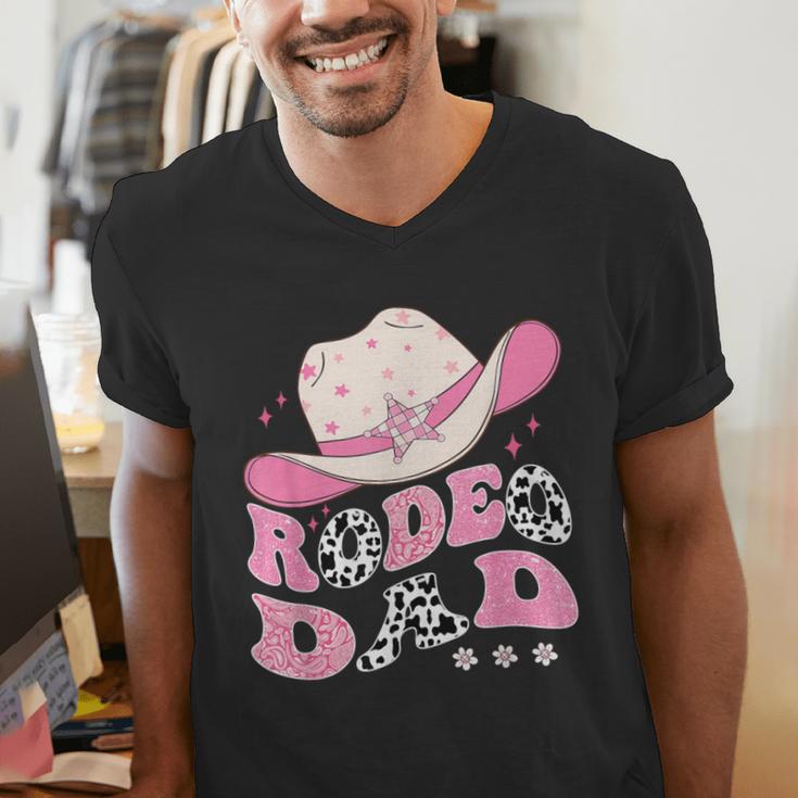 Rodeo Dad Pink Cowgirl 1St Birthday Family Matching Men's V-Neck T-Shirt Rodeo Dad Pink Cowgirl 1St Birthday Family Matching Men's V-Neck T-Shirt