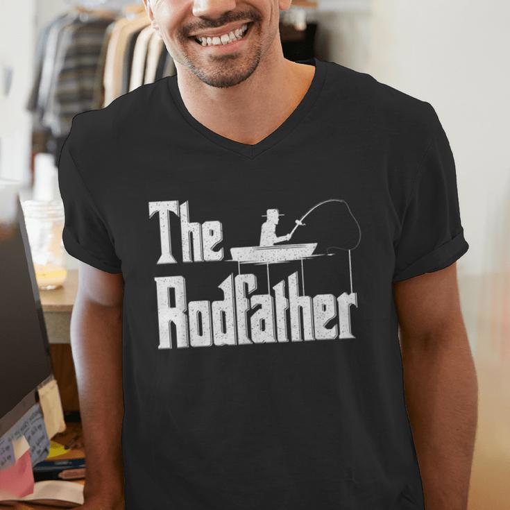The Rodfather Fishing Dad Men's V-Neck T-Shirt