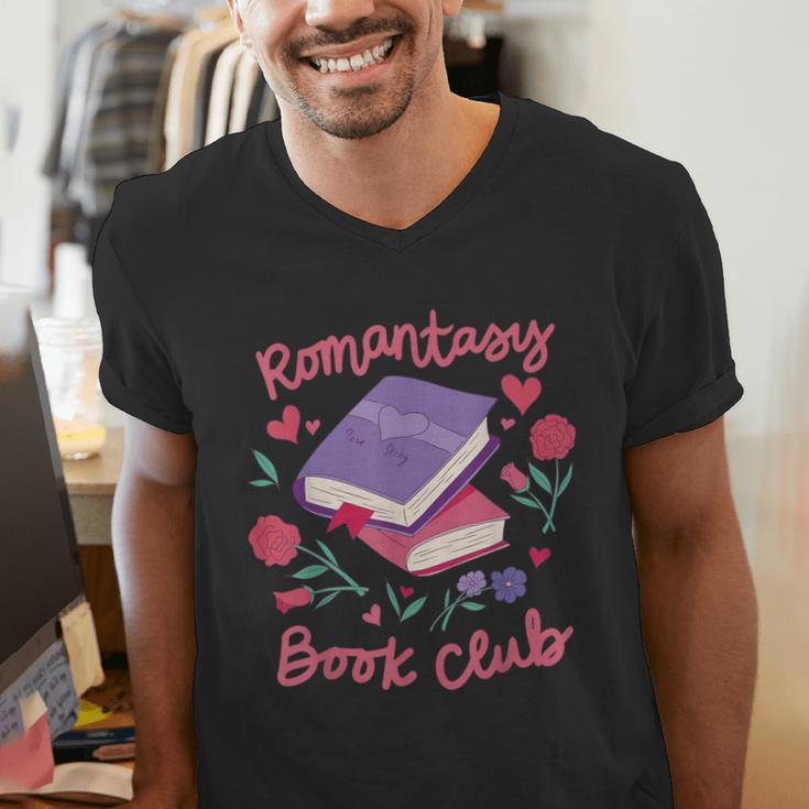 Romantasy Book Club Novel Reading Club Bibliophiles Fiction Men's V-Neck T-Shirt Romantasy Book Club Novel Reading Club Bibliophiles Fiction Men's V-Neck T-Shirt