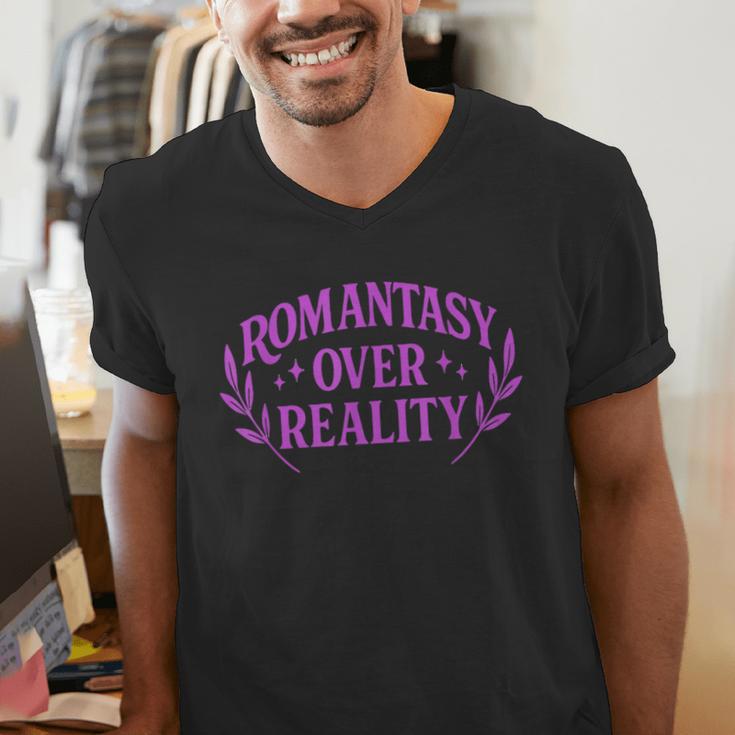 Romantasy Book Reader Aesthetic With Fantasy Feels Men's V-Neck T-Shirt