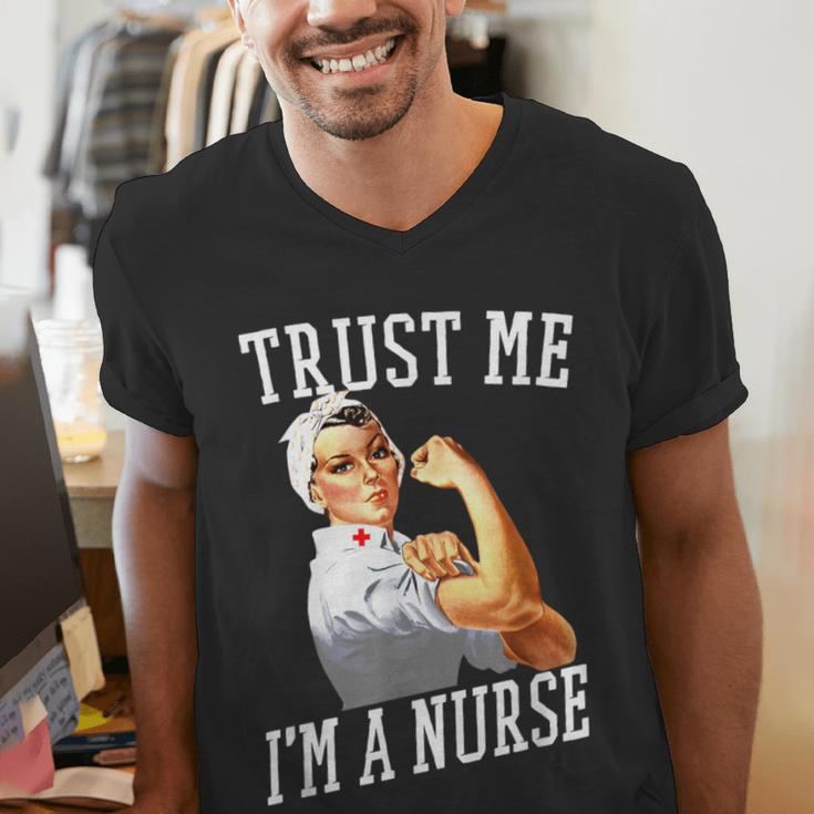 Rosie Riveter Nurse Shirt Nurse Graduation Shirt Men's V-Neck T-Shirt