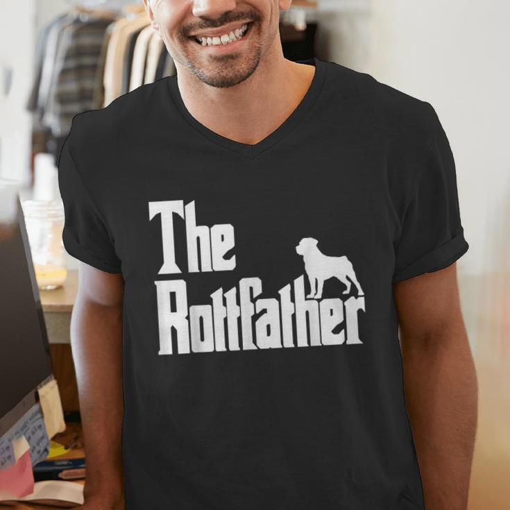 The RottFather Rottweiler Dad Shirt Men Men's V-Neck T-Shirt