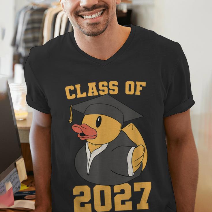 Rubber Duck Class Of 2027 Senior 2027 Graduation Year Senior Men's V-Neck T-Shirt