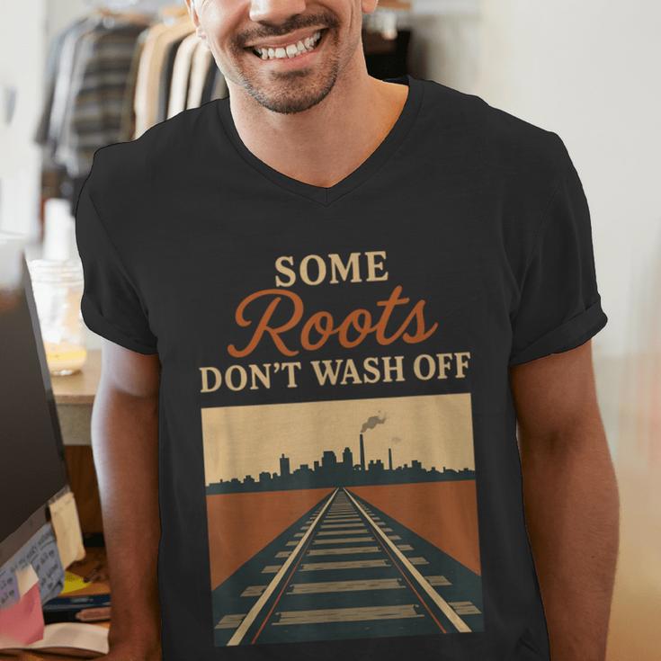 Rust Belt Midwest Nostalgia Steel Town Working Class Pride Men's V-Neck T-Shirt